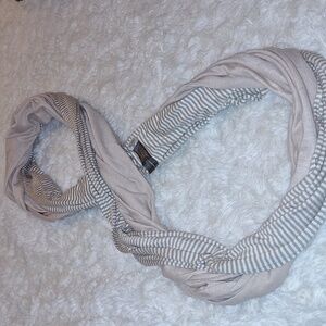 Nwot Infinity Scarf Tan/white Stripes